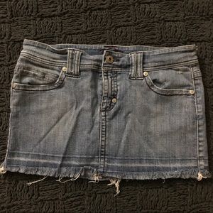 Distressed Denim Mini Skirt